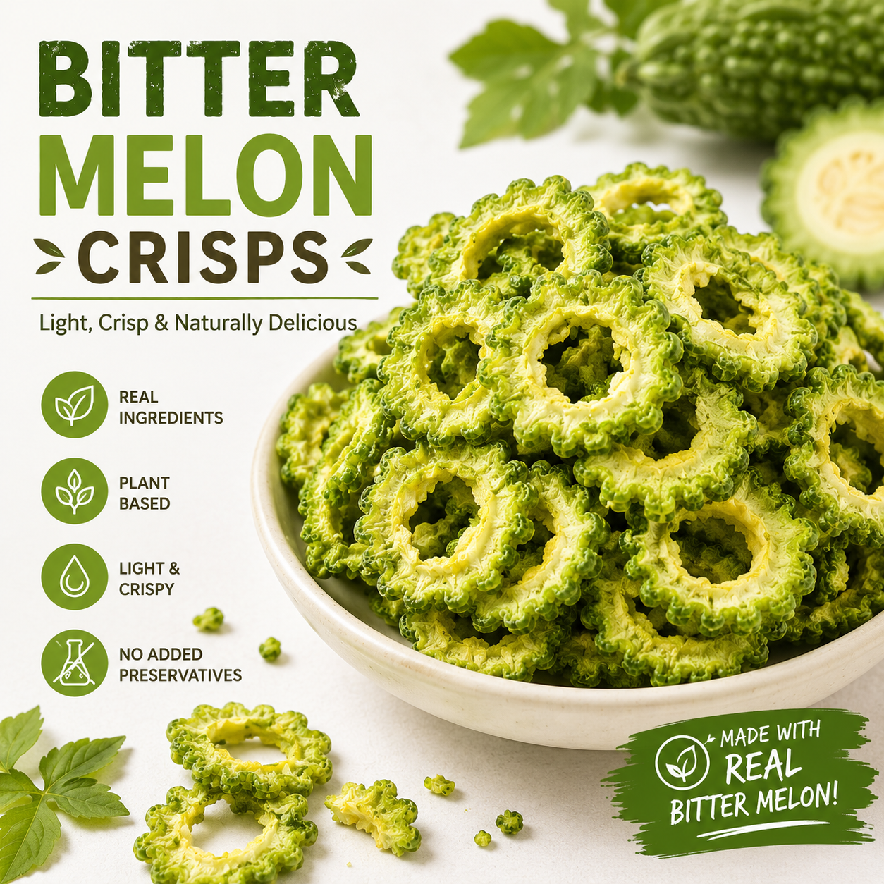 Premium Bitter Melon Chips A Naturally Crispy Snack for Smarter Everyday Choices