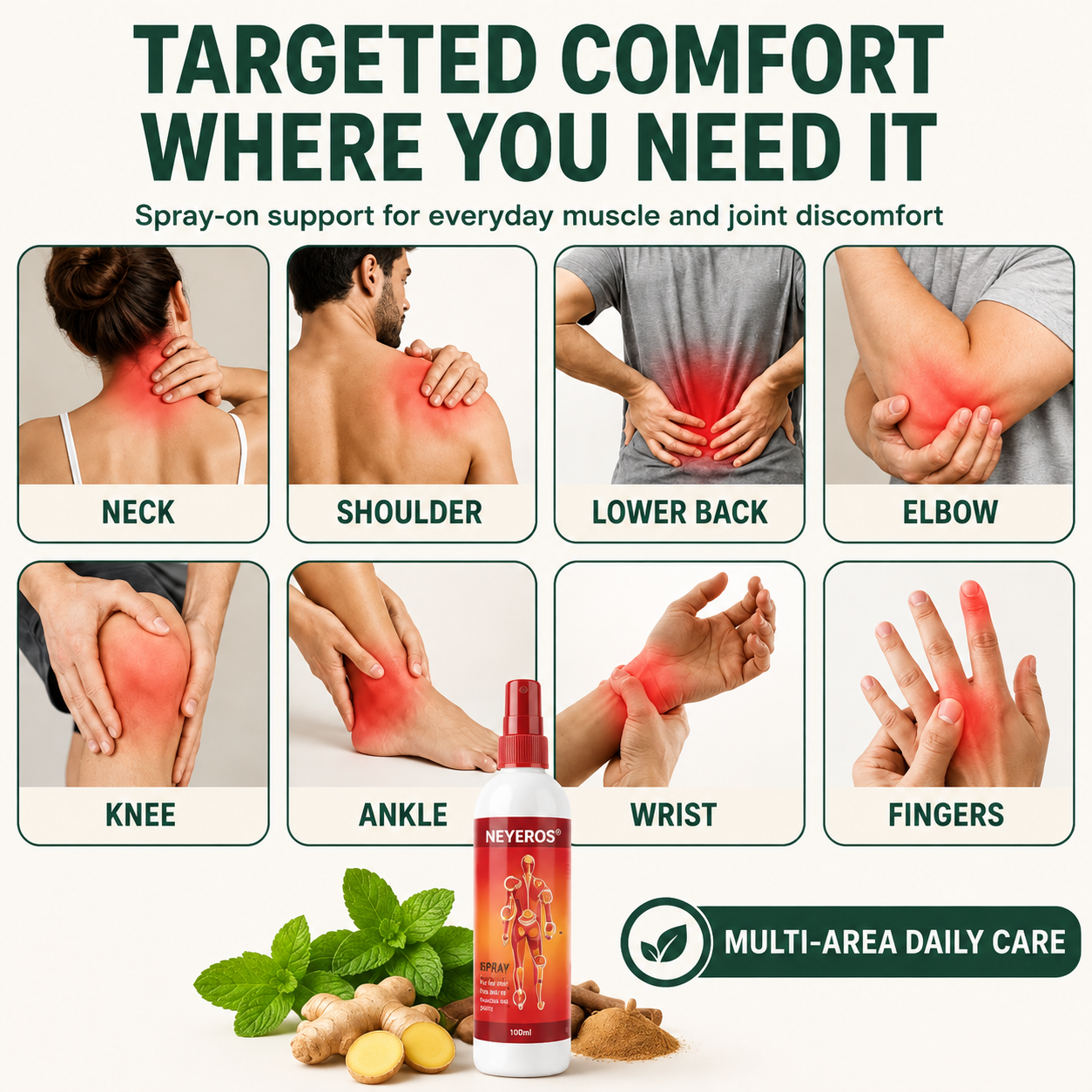 🩹 NEYEROS® | Advanced Rapid Relief Spray for Muscle & Joint Comfort – Targeted Spray Technology with Botanical Formula for Everyday Mobility Support