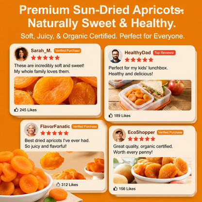🍑 Golden Seedless Apricots - 🌿 Enjoy natural sweetness while supporting a balanced, healthier lifestyle.