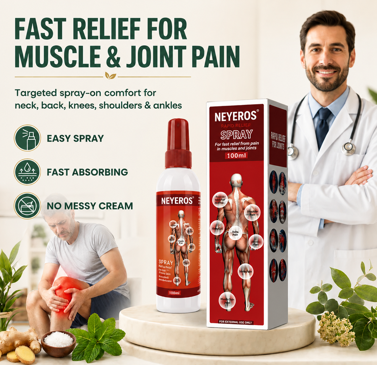 🩹 NEYEROS® | Advanced Rapid Relief Spray for Muscle & Joint Comfort – Targeted Spray Technology with Botanical Formula for Everyday Mobility Support